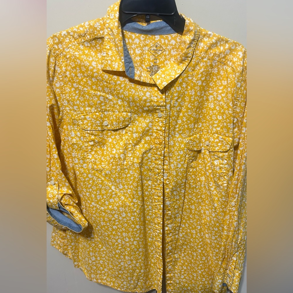 St. John's Bay Women's Long Sleeve Regular Fit Button Down Shirt